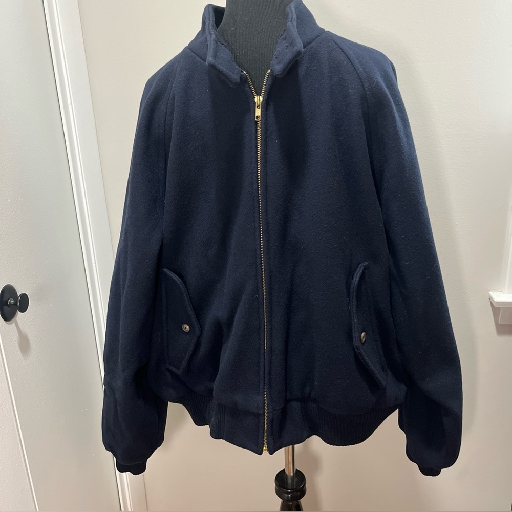 Vintage 90s Polo Ralph Lauren Wool Harrington Bomber Jacket Plaid Liner XL